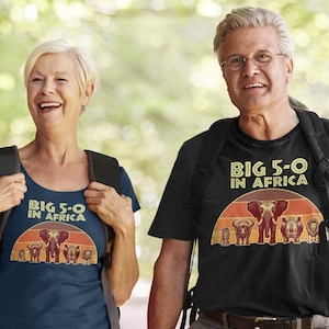 Africa Big 5 Safari T-Shirt: 50th Birthday Gift