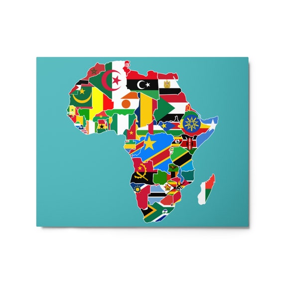 Africa Continent Map Metal Print With Country Corresponding Flags African  Pride - Etsy