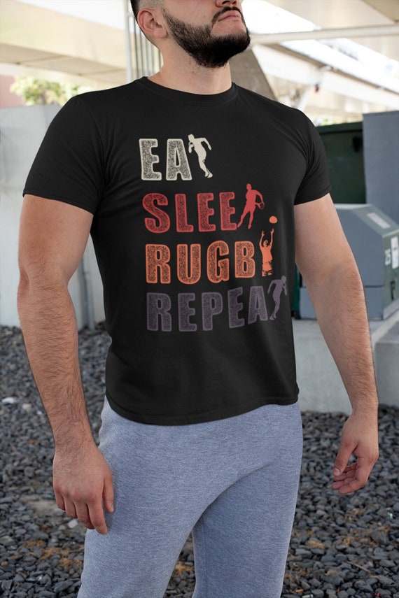 Eat Sleep Rugby Repeat T Shirt Funny T-shirt - Etsy