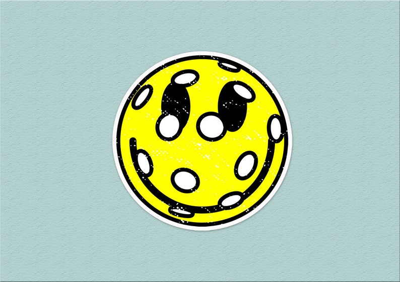 Pickleball Smiley Face Sticker Funny & Happy Face Play Etsy Ireland