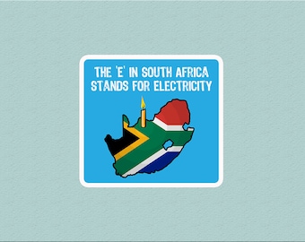 South Africa Electricity Joke Sticker: Funny Travel Gift