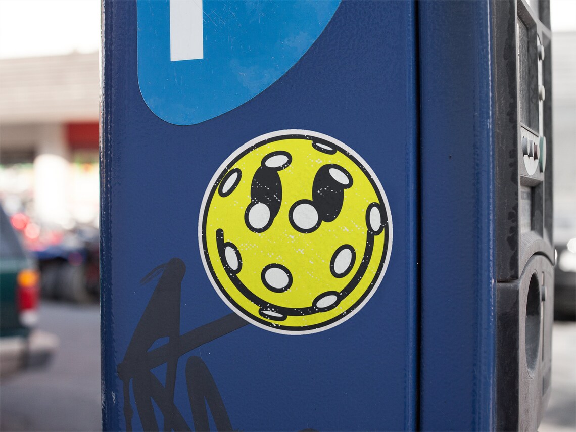 Pickleball Smiley Face Sticker Funny & Happy Face Play Etsy Ireland