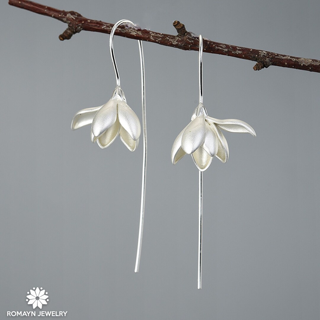 Magnolia flower earrings Outlet