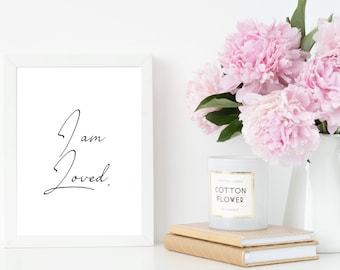 Positive Affirmation Wall Art | I am Loved