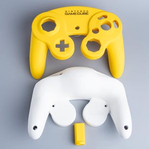 GameCube Custom Controller Shells ~ Yellow and White ~ Custom Painted Shells for OEM Gamecube Controllers