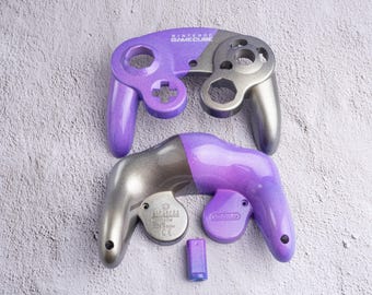 Purple & Gold - Custom Painted GameCube Controller Shells