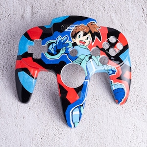 Megaman Legends - NUR TOP SCHALE - Individuell bemalte Nintendo 64 Controller Schalen