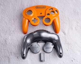 Orange and Silver - Custom Painted GameCube Controller Shells
