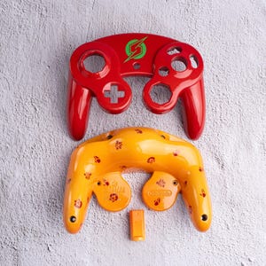 Metroid Prime - Carcasas de mando de GameCube personalizadas y pintadas
