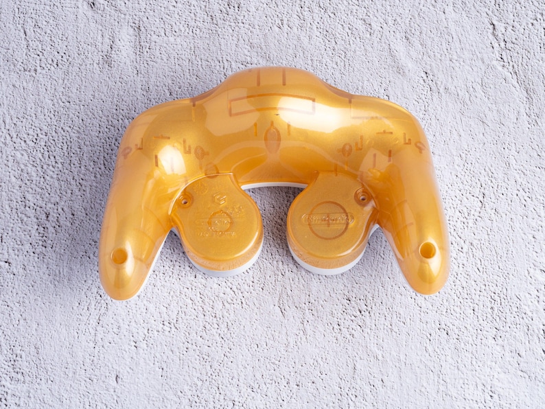 Bottom Shell for GameCube Controller ~ Custom Painted GameCube Controller Clear Gold