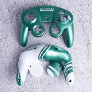 Verde e bianco - Gusci per controller GameCube personalizzati