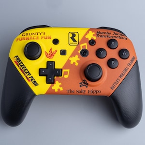 Switch Pro Controller ~ Banjo-Kazooie / Sponsors of Spiral Mountain ~ Custom Painted Controller, Official Nintendo ProCon