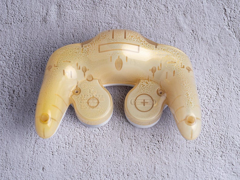 Bottom Shell for GameCube Controller ~ Custom Painted GameCube Controller Special Gold