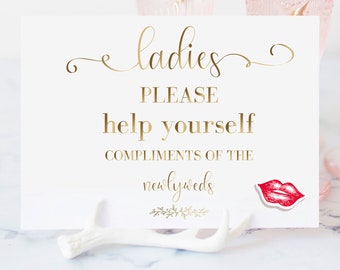 Ladies Signs Wedding Bathroom Basket Sign Printable Wedding Etsy