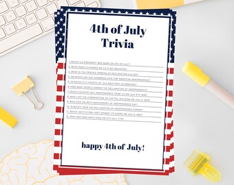 July 4th Trivia Etsy