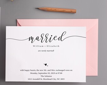 elopement reception invitation etsy
