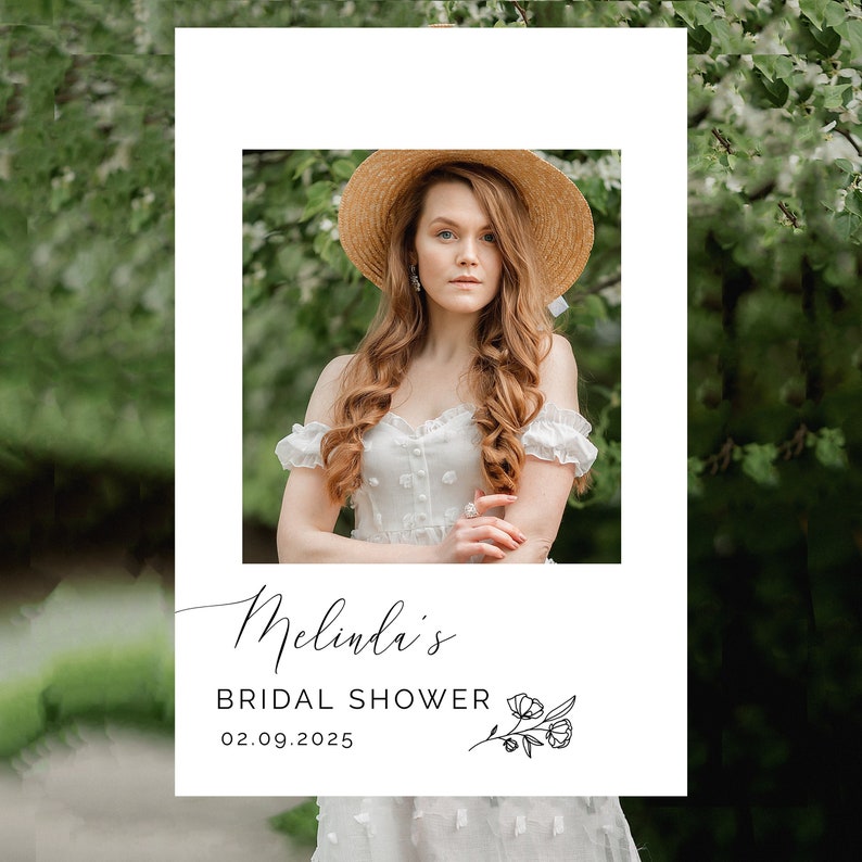 Minimalist Bridal Shower Photo Booth Frame With Black and Etsy