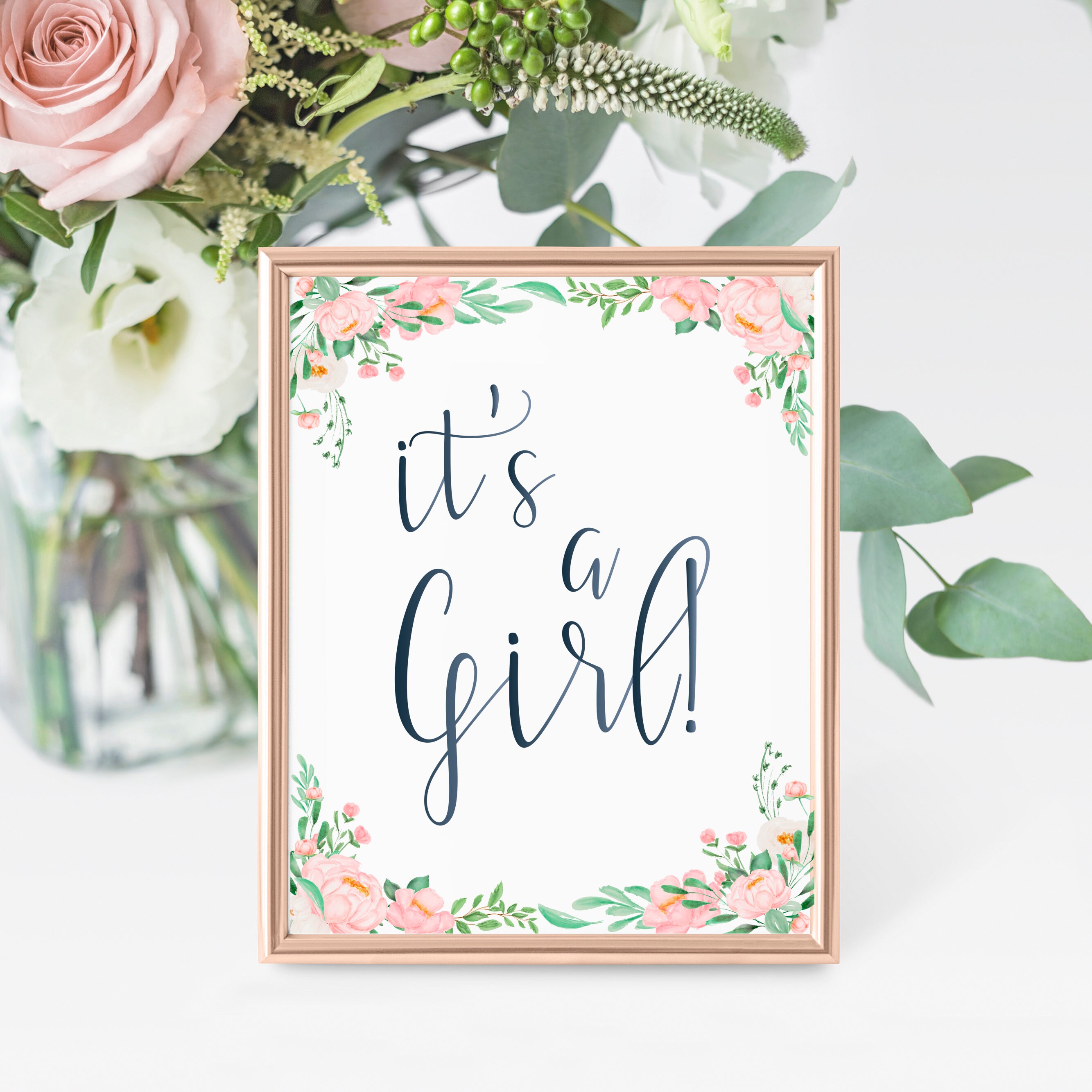 It's A Girl Print Its A Girl Printable Girl Baby Shower | Etsy