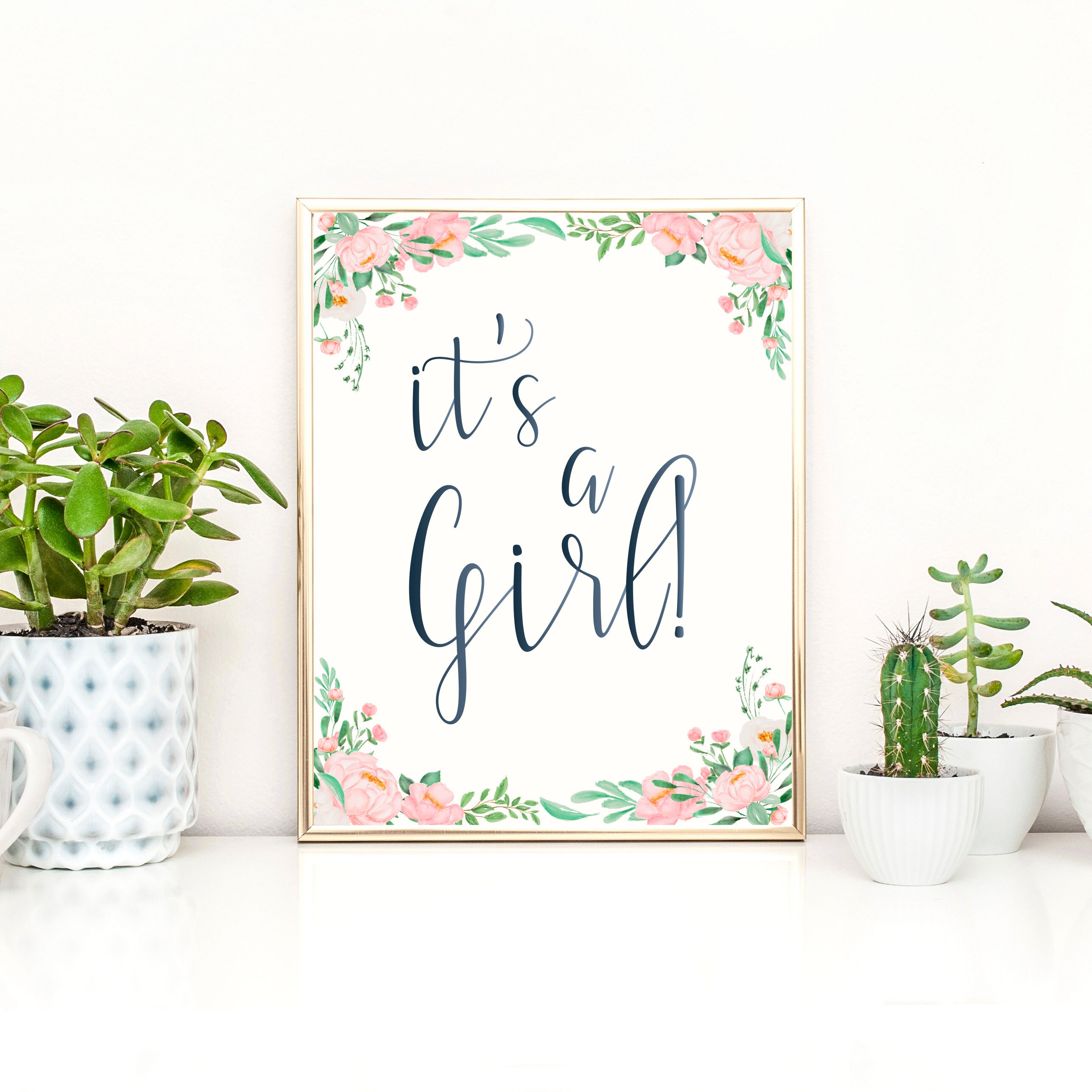 It's A Girl Print Its A Girl Printable Girl Baby Shower | Etsy