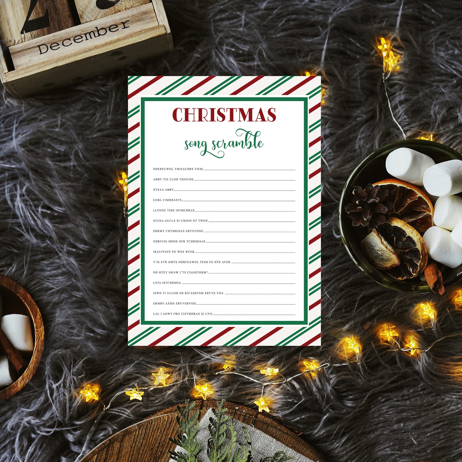 Christmas Scramble Printable Christmas Game DIY Printable | Etsy