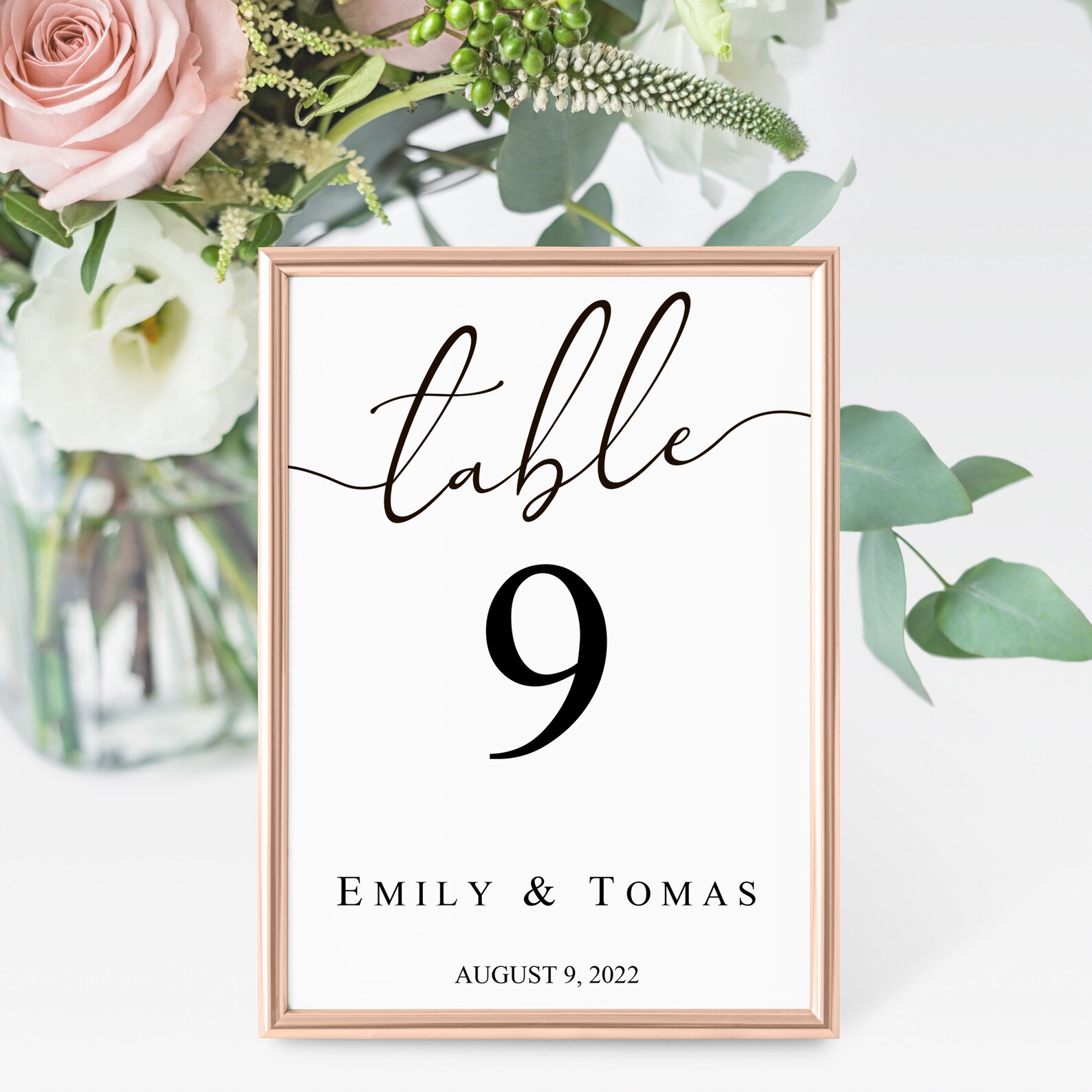 Editable Wedding Table Number Template Elegant Wedding Table Etsy