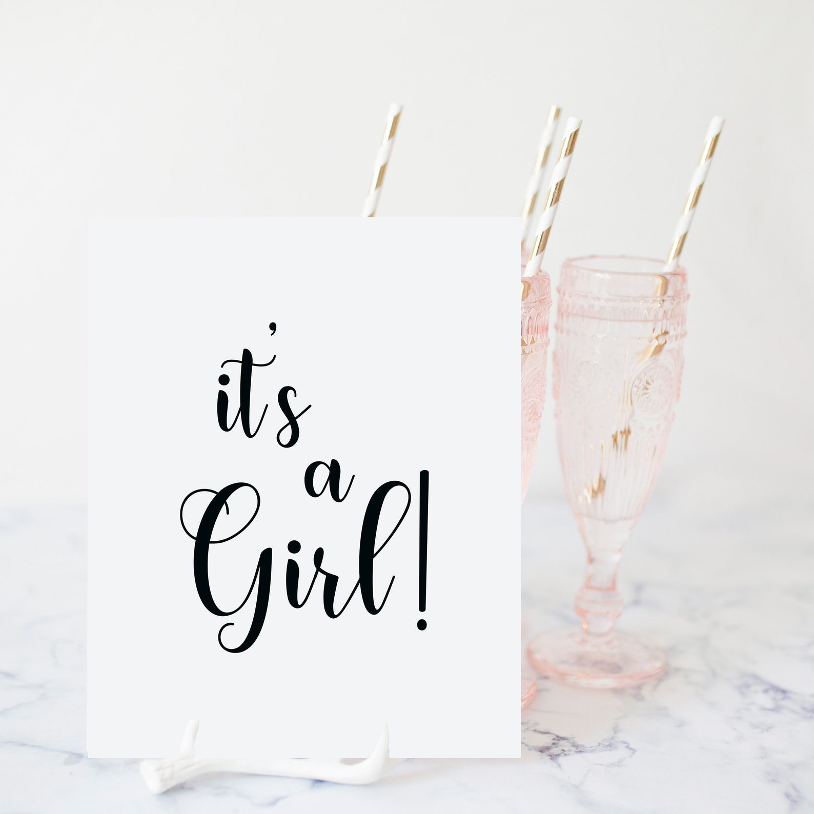 It's a Girl Sign It's a Girl Printable Gender Reveal | Etsy