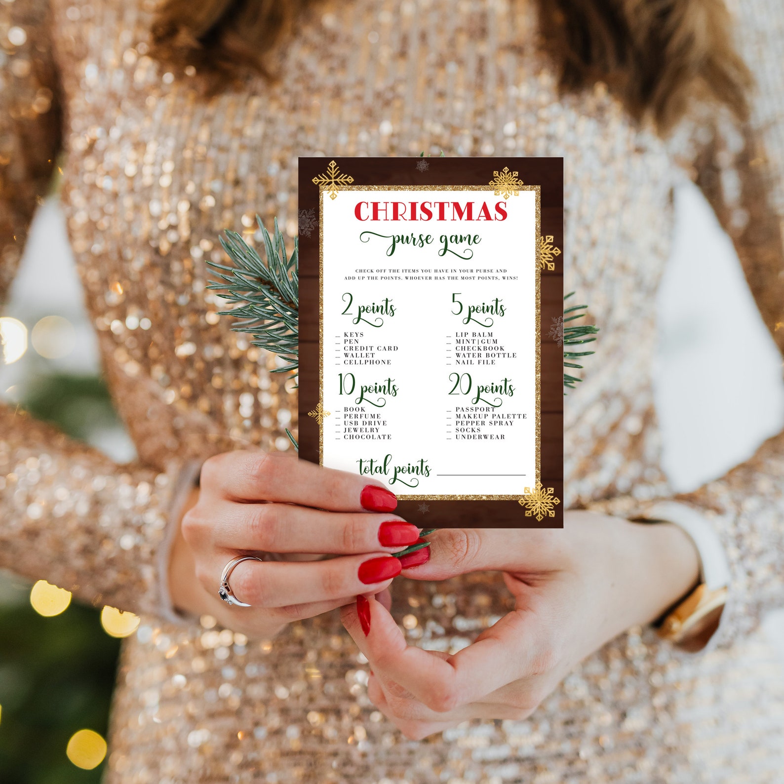 Christmas What's in Your Purse Game Christmas What's Etsy