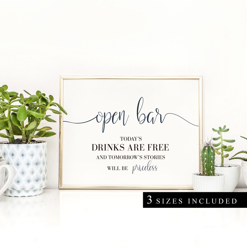 Wedding Open Bar Sign,Wedding bar signs,Instant Download,Open Bar Wedding Sign,Rustic Bar Reception Printable Decorations DIY Drinks Sign