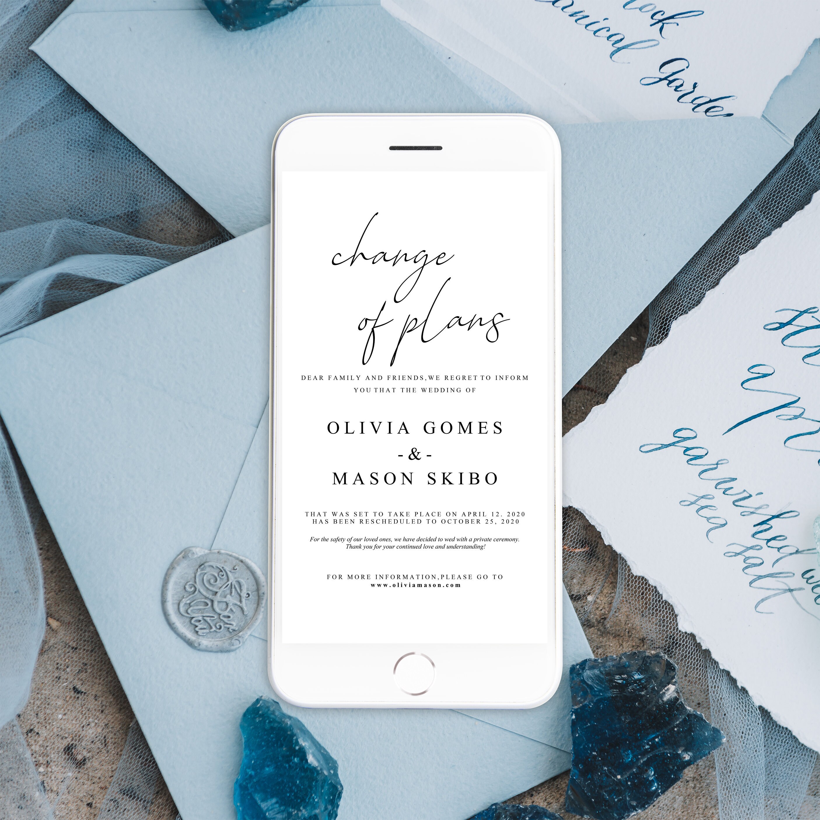 Wedding Cancellation Announcement Canceled Wedding Digital | Etsy