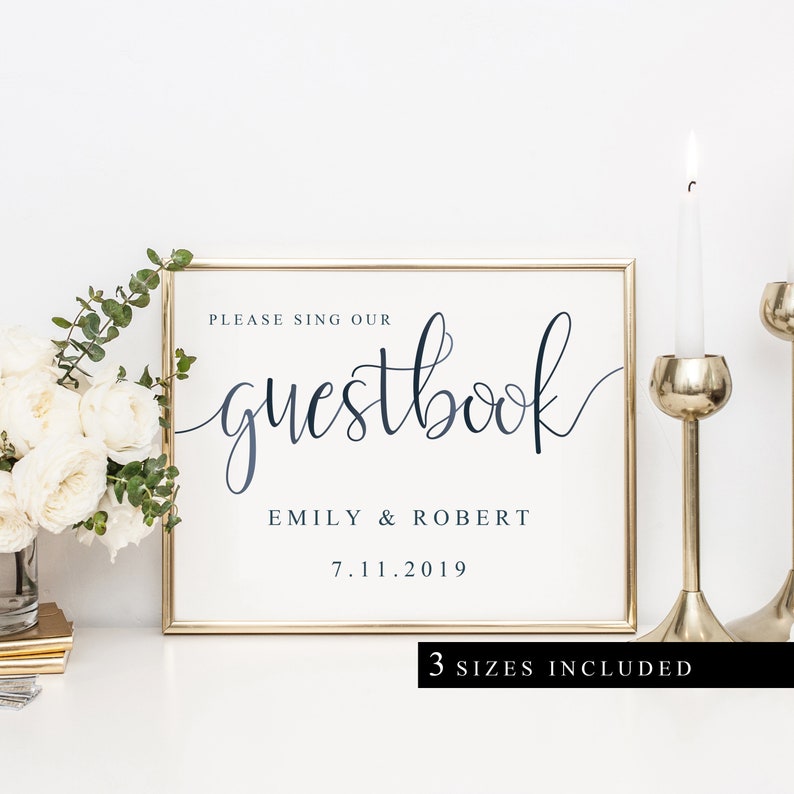 Guestbook Template Please Sign Our Guestbook Template Etsy