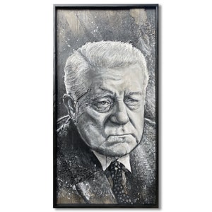 Personalized portrait engraved and painted on wood by hand from photo / Unique paintings / Gifts, souvenirs / film music cinema / decoration