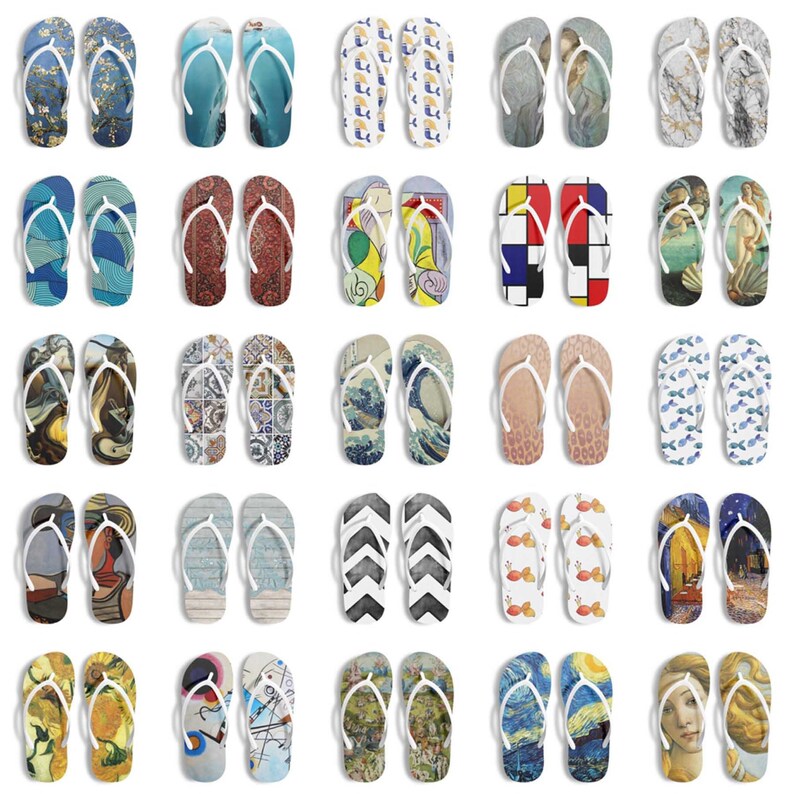 Flip Flops Women Swimming Pool Shoes Picasso Art Flip Flops Men Home Wear Beach Wear Bathroom Wear Shower Gift Beach Shoes Slippers Sandals