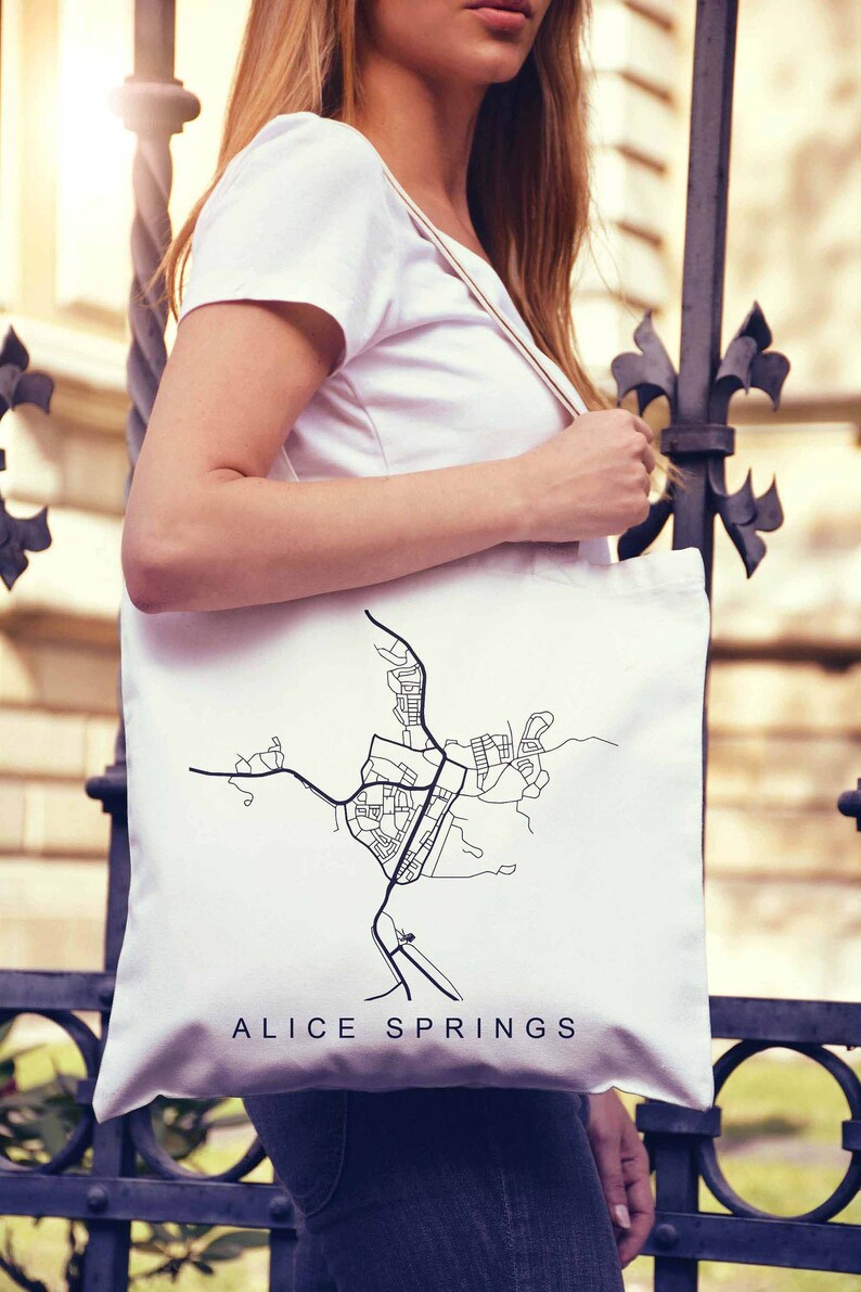 Alice Springs Map Alice Springs Gifts Alice Springs Print Alice Art Tote Bag Canvas Bag Cotton Bag Market Bag Shopping Bag Grocery Bag