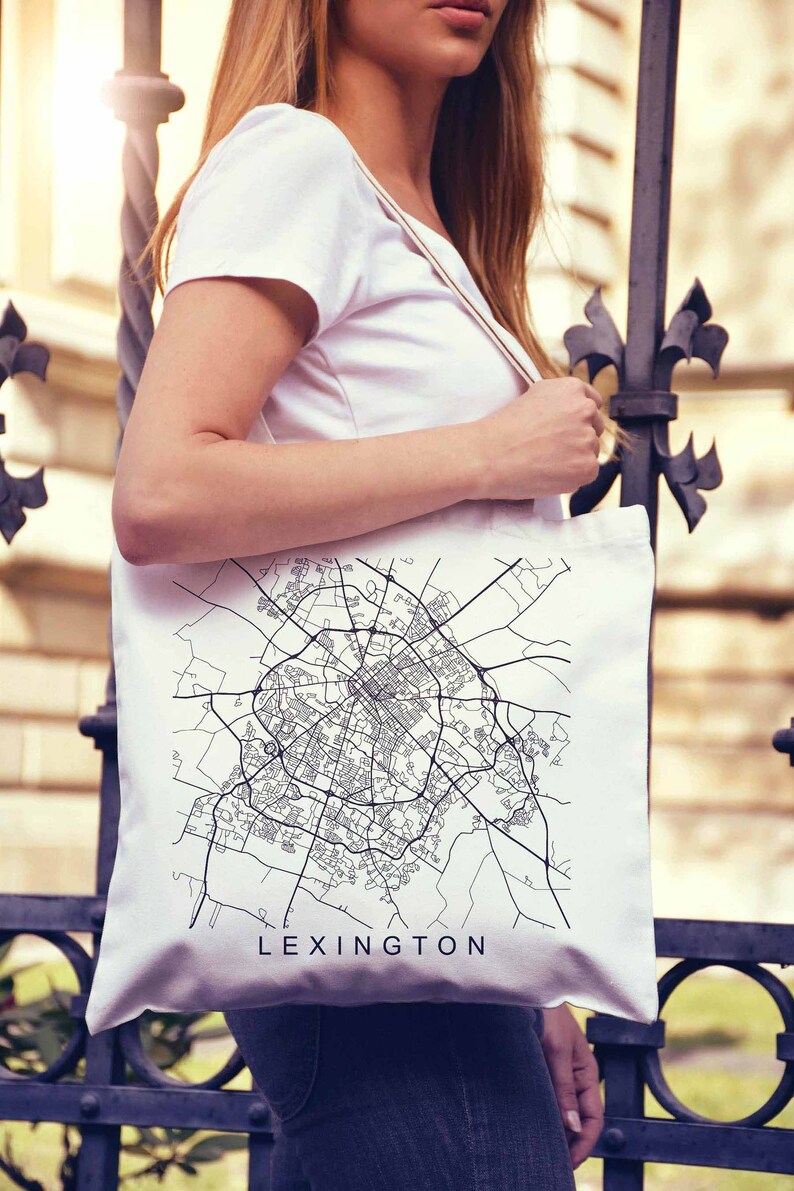 Lexington Map Kentucky Gifts Lexington Kentucky Print Lexington KY Map Tote Bag Canvas Bag Cotton Bag Market Bag Shopping Bag Grocery Bag