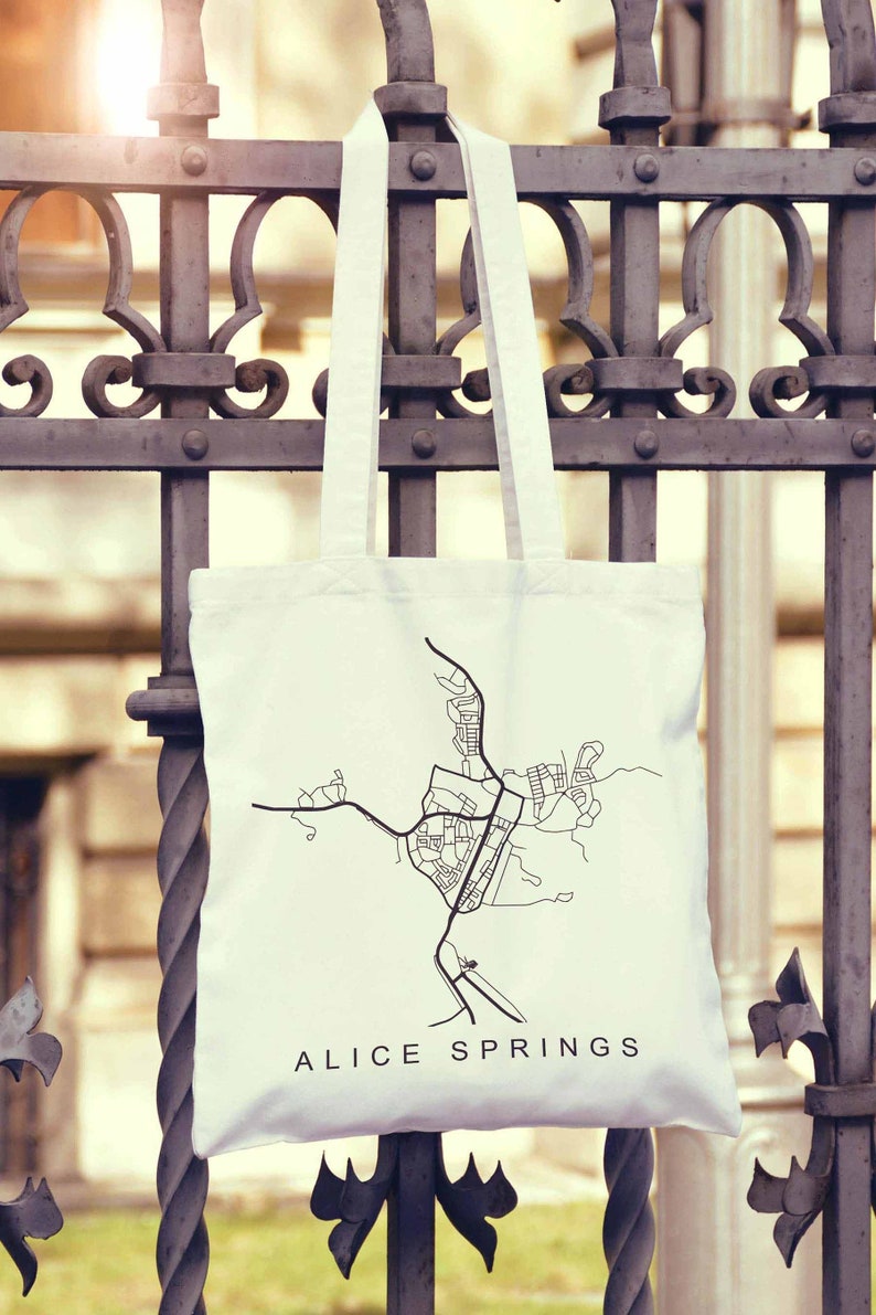 Alice Springs Map Alice Springs Gifts Alice Springs Print Alice Art Tote Bag Canvas Bag Cotton Bag Market Bag Shopping Bag Grocery Bag