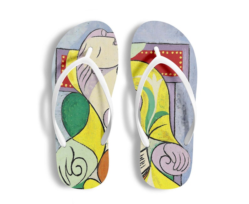 Flip Flops Women Swimming Pool Shoes Picasso Art Flip Flops Men Home Wear Beach Wear Bathroom Wear Shower Gift Beach Shoes Slippers Sandals