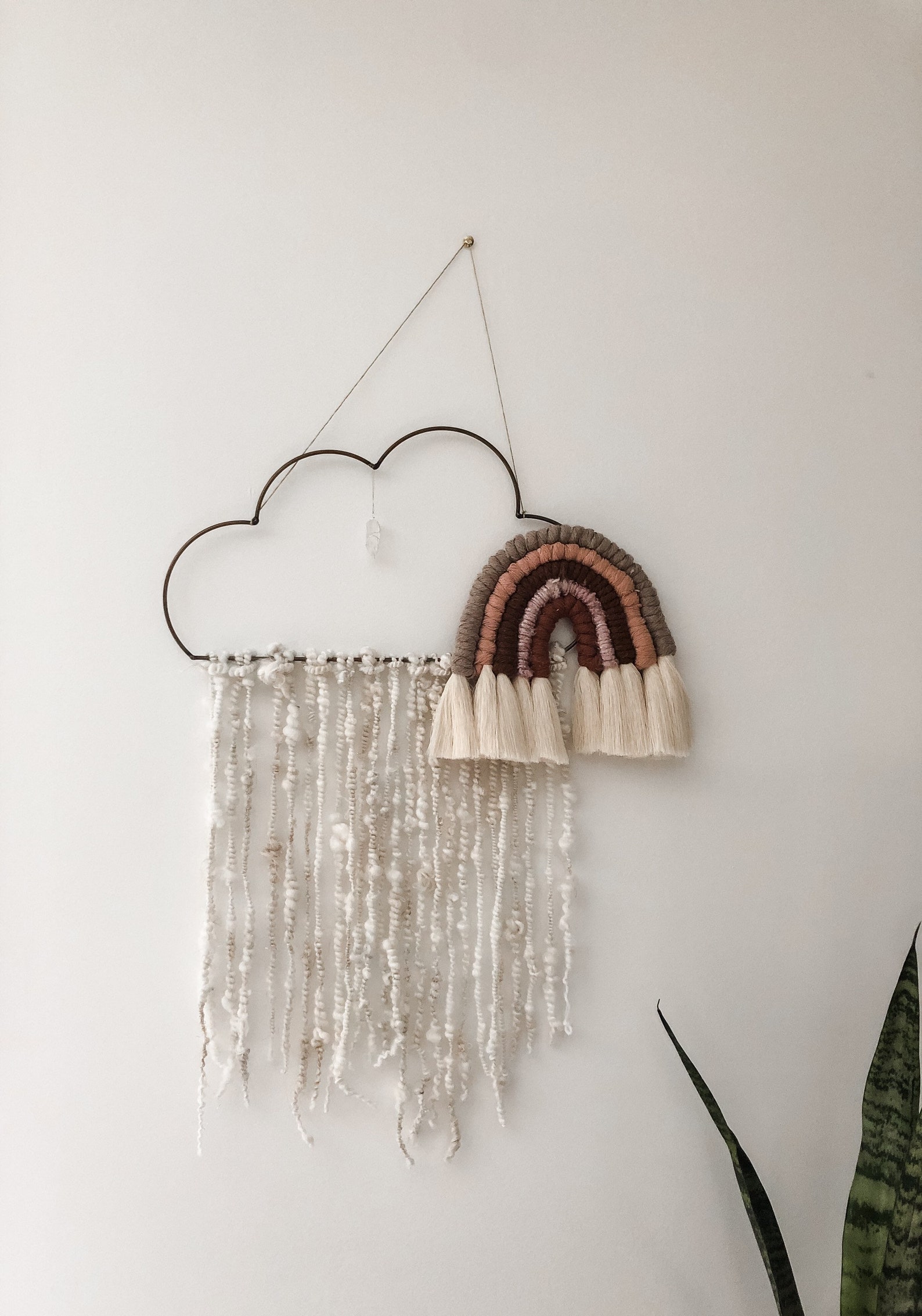 Rainbow cloud wall hanging boho nursery decoration Etsy