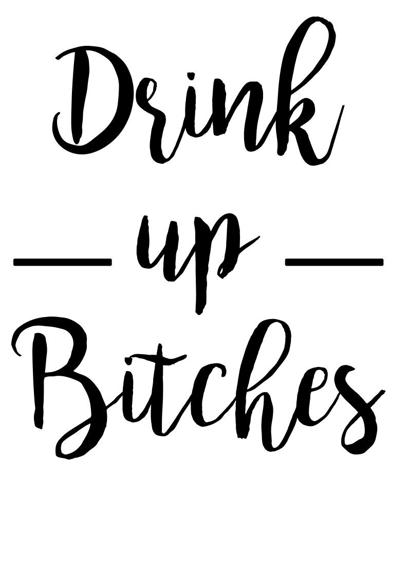 Drink Up Bitches Svg File Quote Cut File Silhouette File Etsy