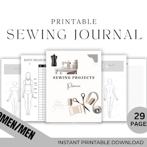Sewing Planner Printable Organizer Tracker, 30 Pages Easy Digital PDF Journal Diary Sewing Business Gift, Printable sewing Planner, Planner.