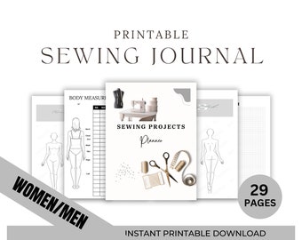 Sewing Planner Printable Organizer Tracker, 30 Pages Easy Digital PDF Journal Diary Sewing Business Gift, Printable sewing Planner, Planner.