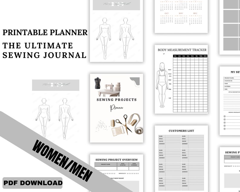 Sewing Planner Printable Organizer Tracker, 30 Pages Easy Digital PDF ...