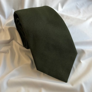 Men’s Necktie in Army Green Cotton | Skinny Tie | Classic Tie | Wide Tie | Necktie and Pocket Square Set | Handmade