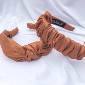 Cider Chiffon Headbands | Chiffon Top Knot Headband | Chiffon Scrunchie Headband | Chiffon Knotted Headband | Chiffon Ruched Headband