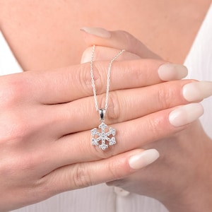 Collana Fiocco di Neve, Collana Fiocco di Neve Argento, Collana Fiocco di Neve Argento Sterling, Collane Fiocco di Neve per Donna, Regalo di San Valentino