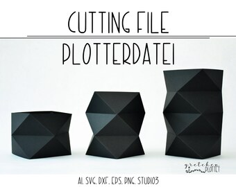 Digital Product - 3D Plotter File - Set of 3 - "Geometric Decoration" - Instant Download, Cutting File - Kids Crafts - Zip with 6 Files