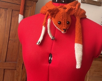 Fox neck warmer scarf