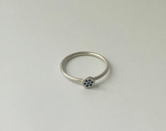 Silver Blue Sapphire Ring