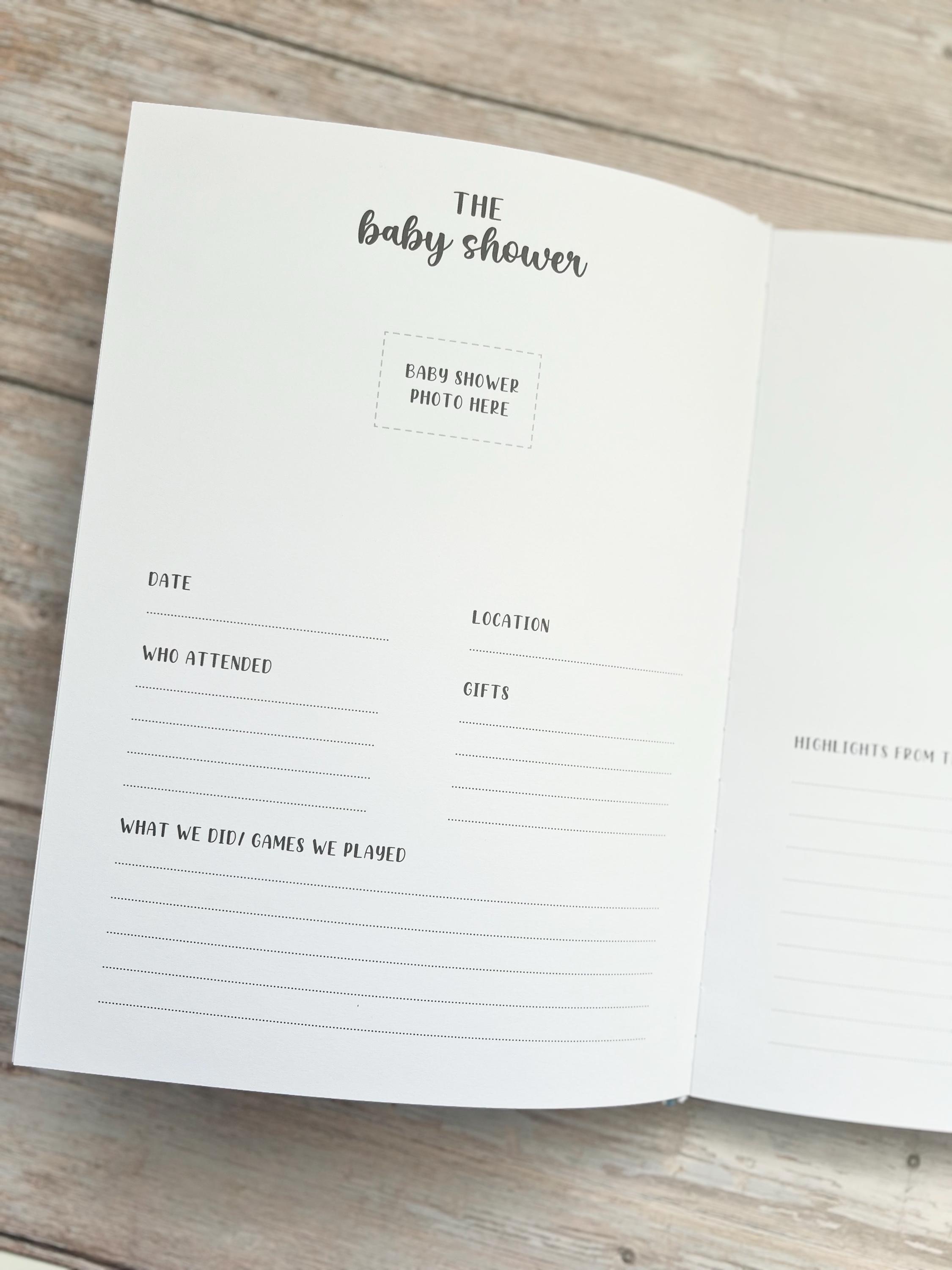 Birth Note Book Personalised Baby Record Book | Baby Photo Album in Blue | Personalised ...