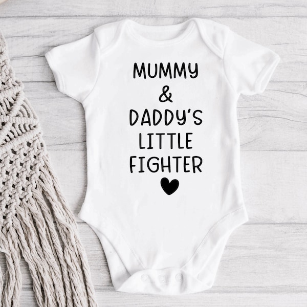 Mummy & Daddy’s Little Fighter | Premature Baby Gift | Gift For Tiny Baby | Preemie Baby Clothes | Tiny Baby Vest | Nicu Baby Onesie |