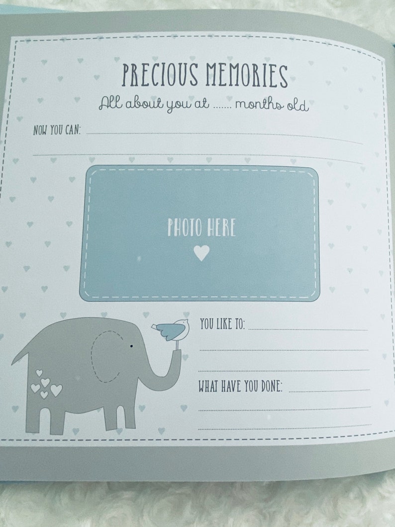 My First Year Record Book/baby Photo Album in Blue Etsy UK